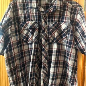 Under Armour Navy and Red Plaid Casual Shirt